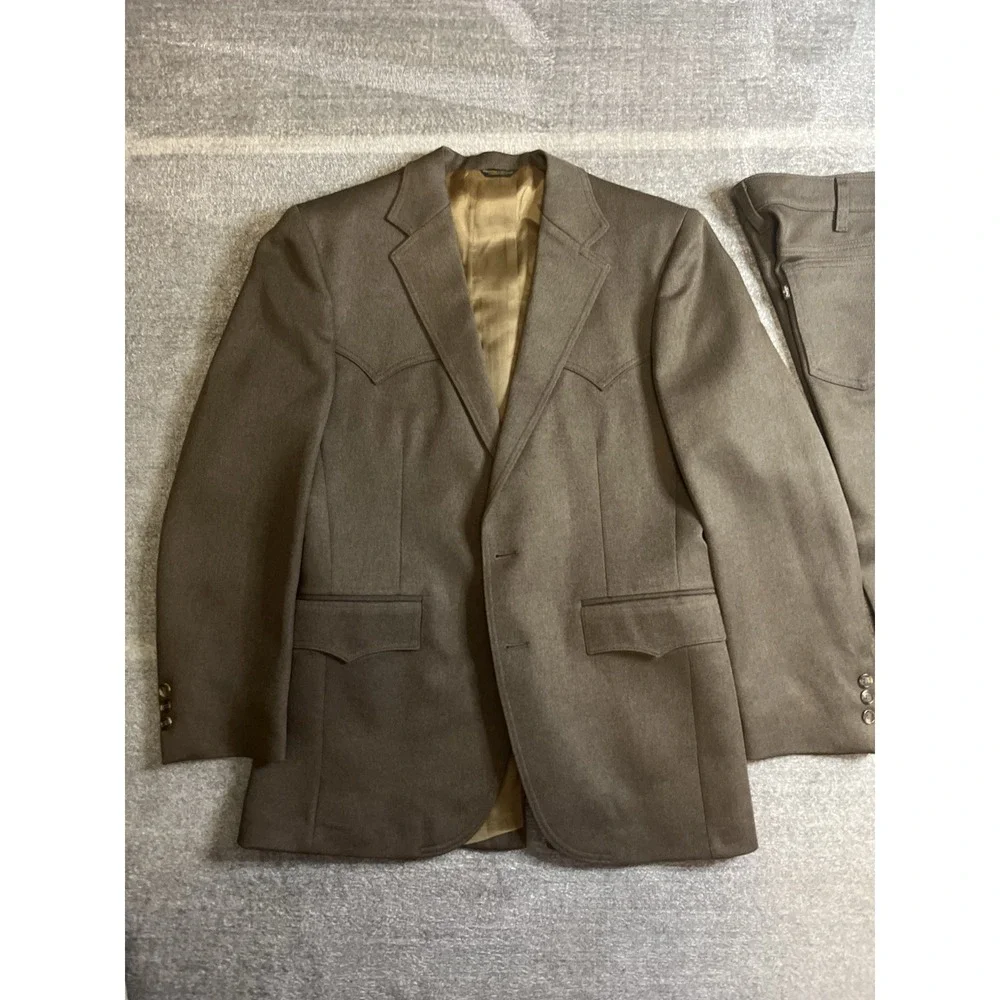 Vintage 1970s Levi's Western Suit Made In USA Brown Urban Cowboy Pristine Cond